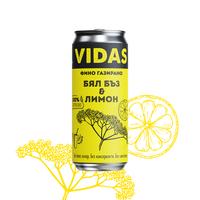 *Фино газиран VIDAS Бял бъз с лимон, 250 мл, кен