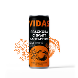 Студен чай VIDAS Праскова с жълт кантарион, 250 мл. кен